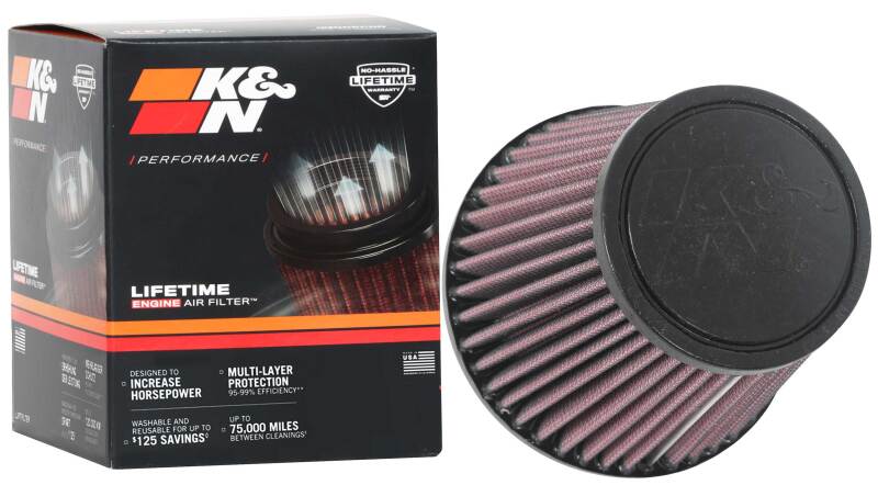 K&N Engineering Universal Clamp-On Air Filter — 2-3/4 Inch Flange, 5-1/16 Inch Base, 3-1/2 Inch Top for Automotive & Equipment