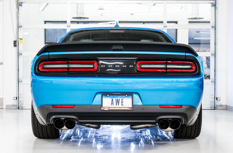 AWE Tuning 2015+ Dodge Challenger Track Edition Exhaust with Quad Diamond Black Tips