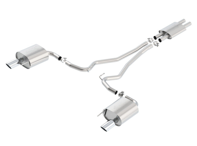 Borla ATAK Cat-Back Exhaust System for 2015-2017 Ford Mustang 3.7L V6 | 2.25-inch Pipe with 4-inch Single Round Rolled Tips