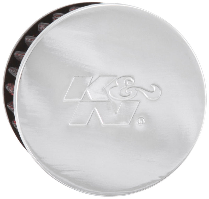 K&N Engineering 62-1480 Chrome Finish Rubber Base Crankcase Vent Filter - 1.75 Inch Flange ID