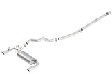 Borla ATAK Cat-Back Exhaust System for 2016-2018 Ford Focus RS 2.3L – Round Angle-Cut Tips, Split Rear Exit