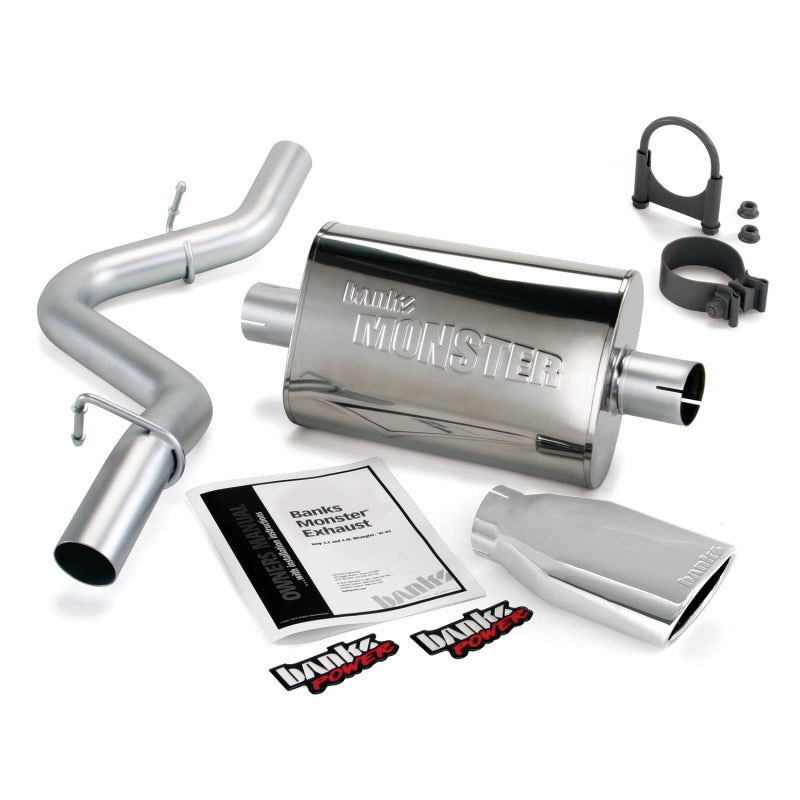 Banks Power 97-99 Jeep Wrangler 2.5L/4.0L Slip Fit Cat Monster Exhaust System with Chrome Tip