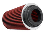 K&N Engineering Universal Air Filter Chrome Round Tapered Red - 4-inch Flange ID, 1.125-inch Flange Length, 5.5-inch Height