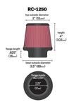 K&N Engineering RC-1250 Universal Chrome Air Filter – 2.25 Inch Flange, 3.5 Inch Base, 2 Inch Top, 4 Inch Height