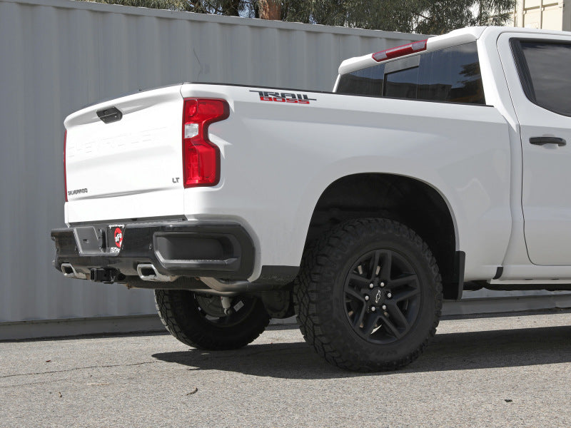 aFe Gemini XV 4-inch to Dual 3-inch 304 Stainless Steel Cat-Back Exhaust System with Cutout for GM Silverado/Sierra 1500 2019-2021