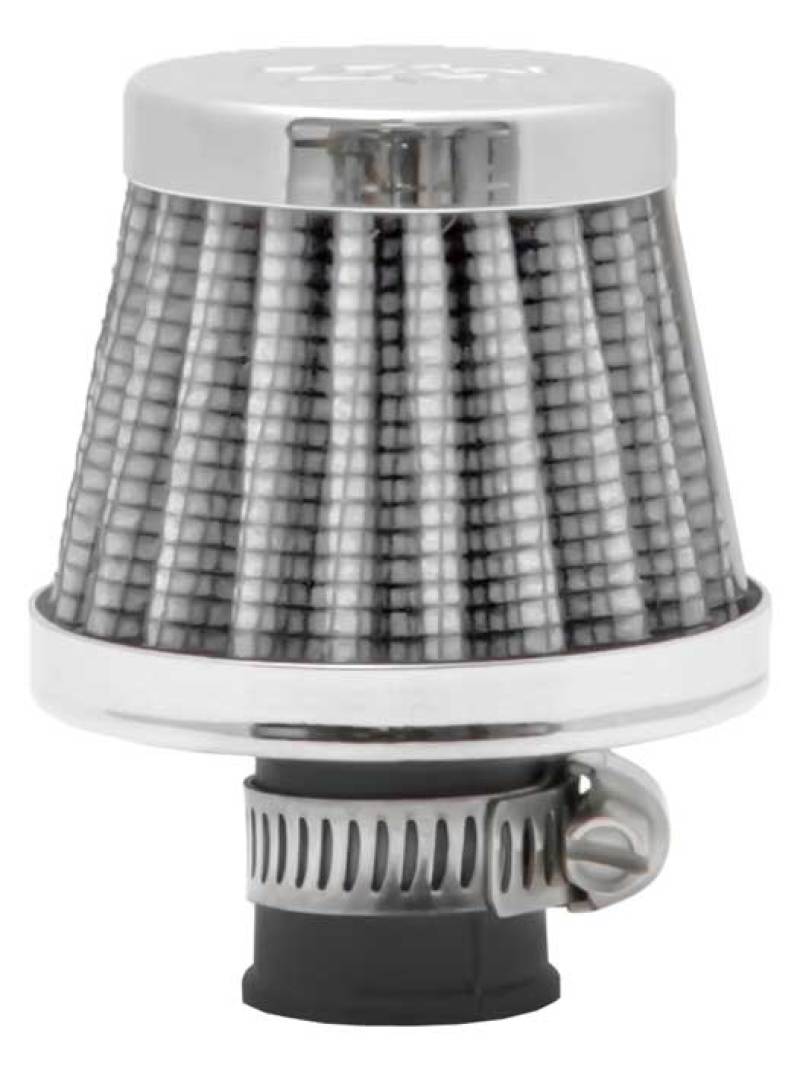 K&N Engineering 62-1600WT Crankcase Vent Filter with Chrome Top and Base, 2-inch Base Diameter
