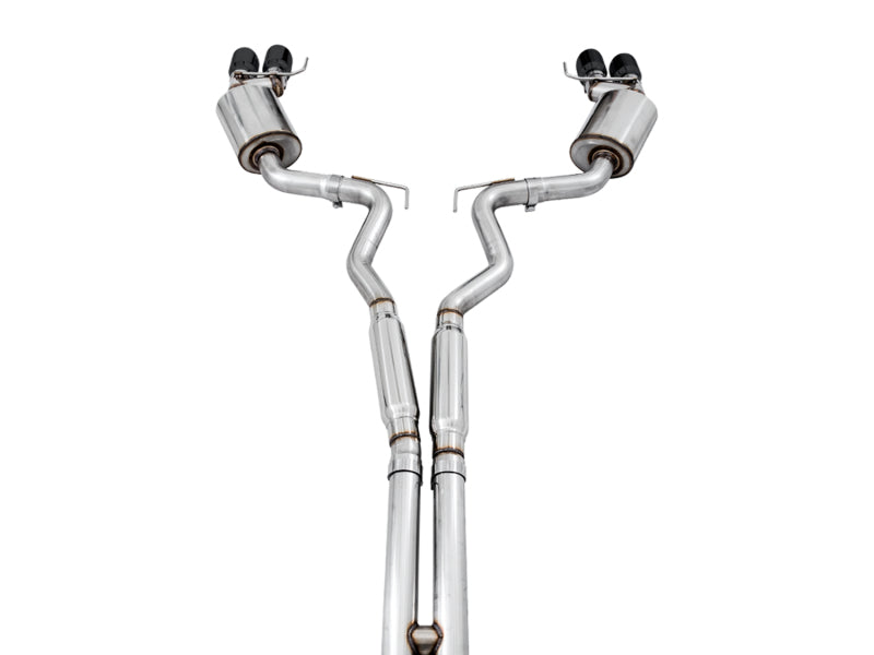 AWE Tuning Touring Edition Cat-Back Exhaust for 2018-2023 Ford Mustang GT - Quad Diamond Black Tips