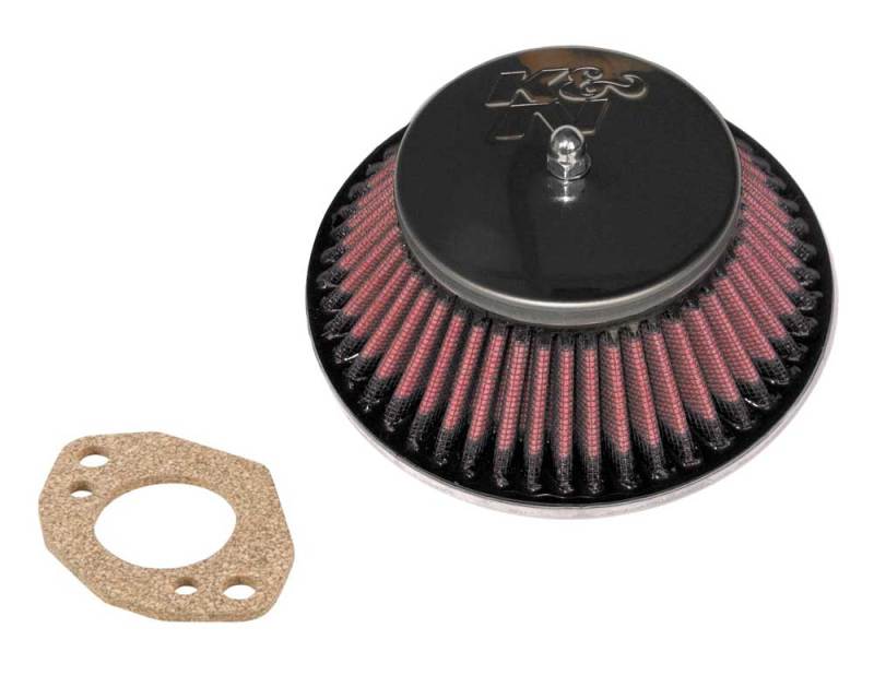 K&N Engineering Custom Racing Assembly - Round Tapered Air Filter with Chrome Top and Base Plates