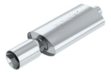 Borla Boomer Muffler Thumper Oval 2-1/4 inch Inlet, 4 inch Side Round Outlet, Part #40057