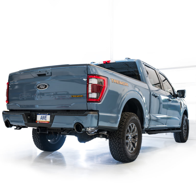 AWE Tuning 2021+ Ford F-150 Tremor Non-Resonated Catback Exhaust with Diamond Black Tips