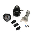 DeatschWerks DWR1000C Adjustable Fuel Pressure Regulator with Pressure Gauge and Fittings - Anodized Black