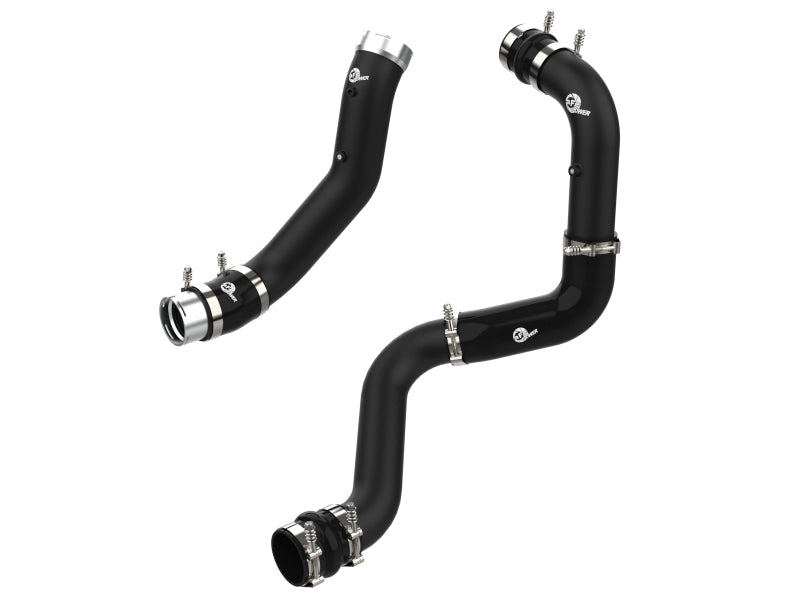 aFe BladeRunner Black 3-inch Aluminum Charge Pipe Kit for 2020-2021 GM Duramax Diesel Trucks L5P