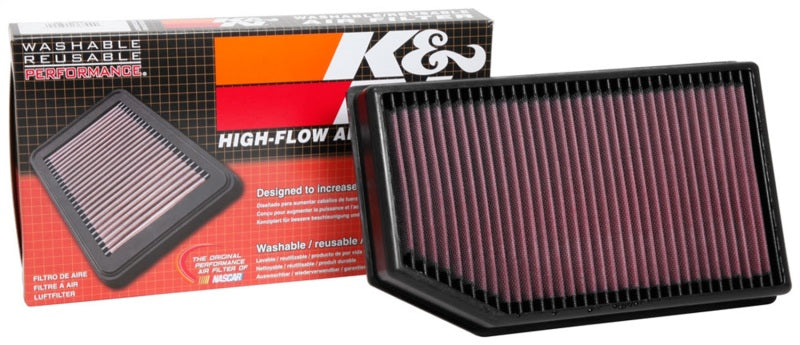 K&N Engineering 33-5076 High-Flow Drop-In Air Filter for 2018-2019 Jeep Wrangler JL 2.0L/3.6L