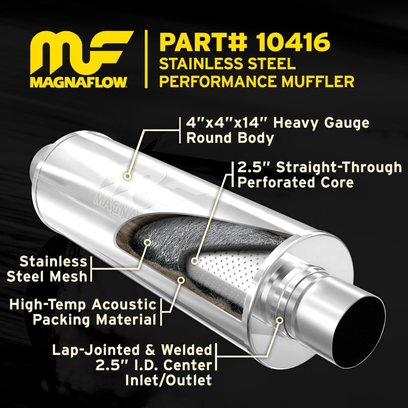 MagnaFlow Mag SS 14x4x4 Performance Exhaust Muffler Part #10416
