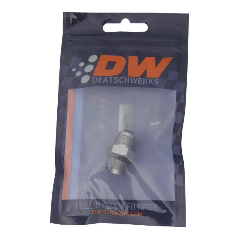 DeatschWerks 6AN ORB Male to 6AN Male Flare Adapter with O-Ring - Anodized Titanium
