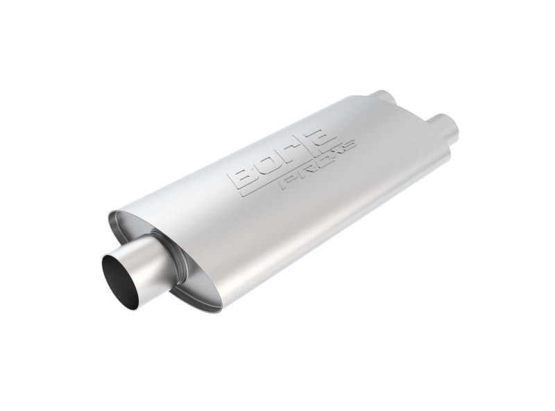 Borla ProXS 3-Inch Inlet Dual 2.25-Inch Outlet Oval Muffler with Reversible Design