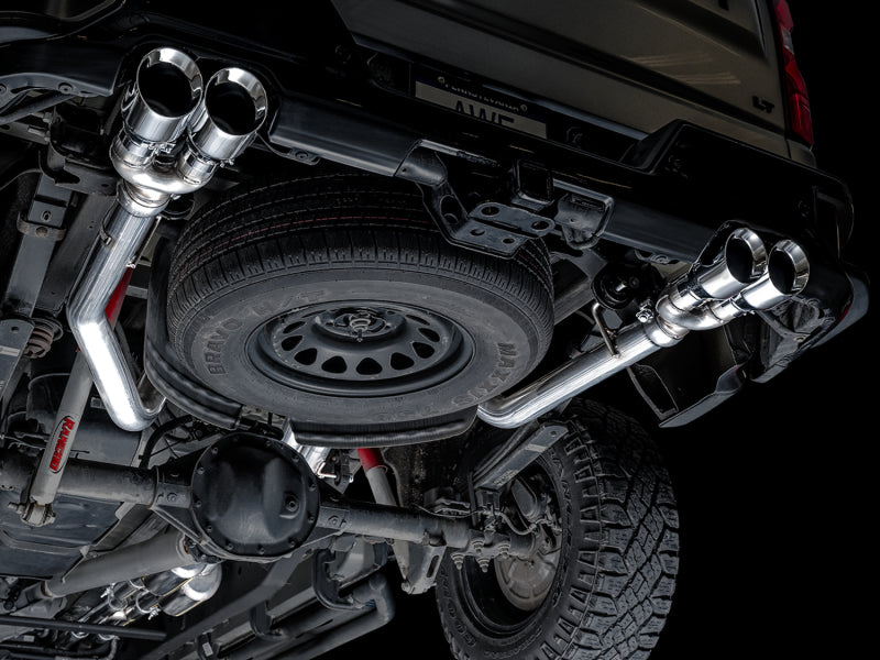 AWE Tuning 4th Gen GM Silverado/Sierra 6.2L Cat-Back Exhaust with Quad Chrome Tips — Part Number 3015-42203