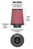 K&N Engineering Universal Clamp-On Air Filter 3 Inch Flange / 5 Inch Base / 4-1/2 Inch Top / 5 Inch Height