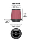 K&N Engineering Universal Rubber Air Filter - 3.5 Inch Flange, 4.625 Inch Base, 3.5 Inch Top, 5.5 Inch Height