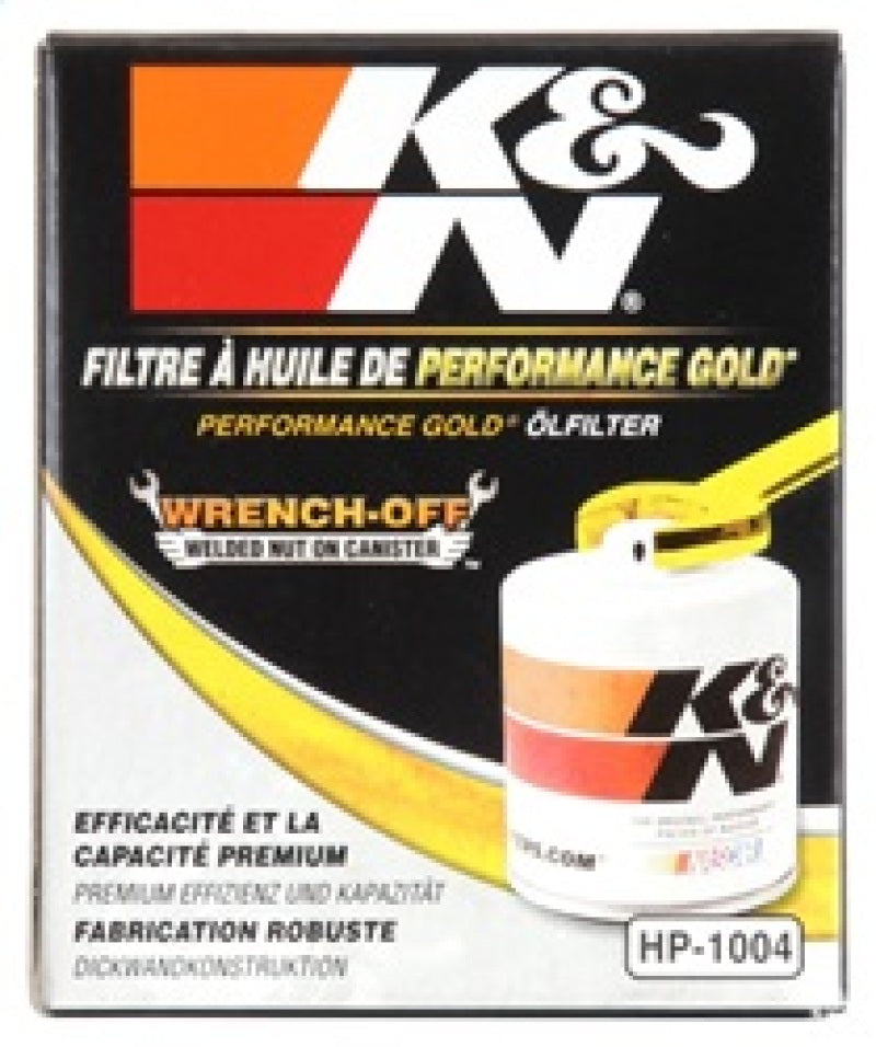 K&N Engineering HP-1004 Universal Performance Gold Oil Filter for Engine Protection and High Flow