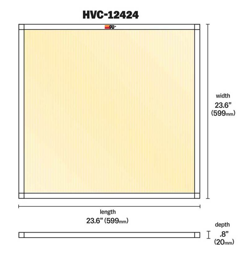 K&N HVAC Filter 24 x 24 x 1 - Reusable Washable Pleated Synthetic Filter for Improved Indoor Air Quality