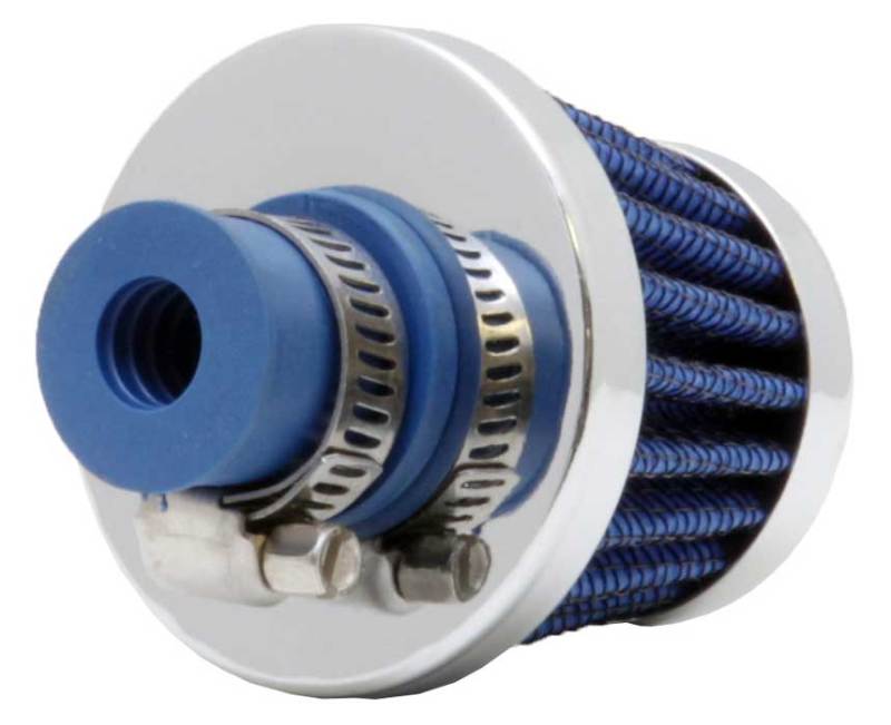 K&N Engineering 62-1600BL Blue Crankcase Vent Filter with Chrome Top and Base