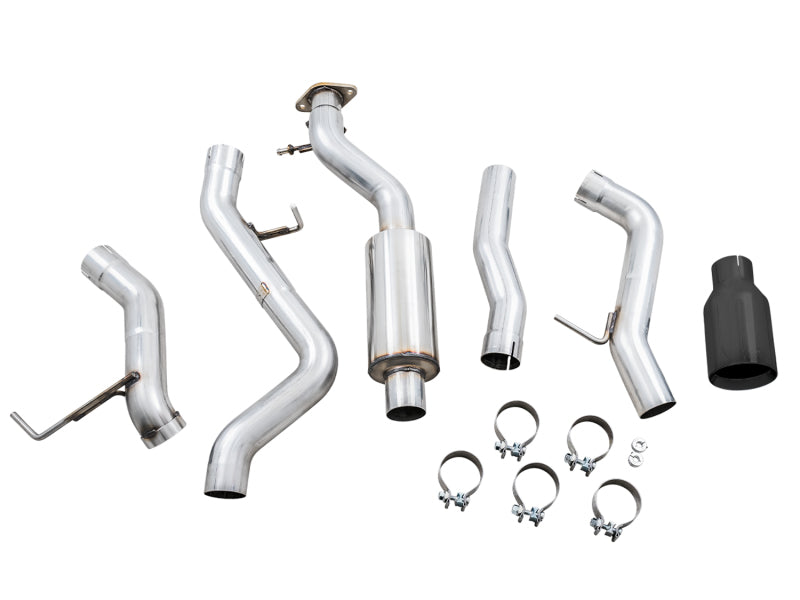 AWE Tuning 2021+ Ford Bronco 0FG Single Rear Exit Exhaust with Diamond Black Tip and BashGuard™