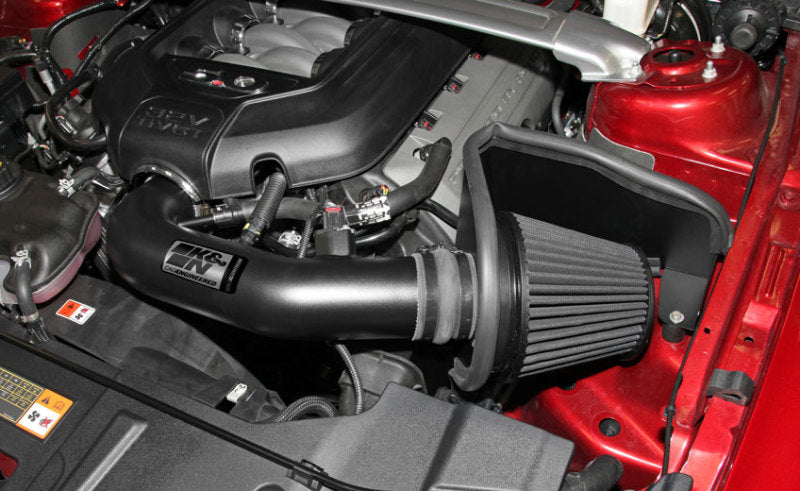 K&N Engineering 71-3527 Black Performance Cold Air Intake Kit for Ford Mustang GT 5.0L V8 (2011-2014)