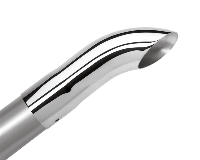 Borla Universal Polished Stainless Steel Exhaust Tip - 2.5 inch Inlet and Outlet, Single Round Turndown/Turnout, 9 inch Length