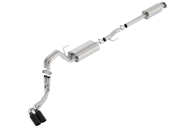 Borla S-Type Cat-Back Exhaust System for 2015-2020 Ford F-150 with 2.7L/3.5L EcoBoost & 5.0L V8 — Black Chrome Tips