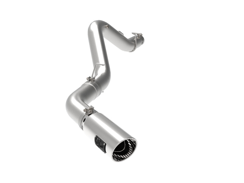 aFe Large Bore-HD 5 Inch Stainless Steel DPF-Back Exhaust System with Polished Tip for 2020-2023 GM Duramax Diesel Trucks Part #49-44125-P