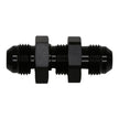 DeatschWerks 8AN Male Flare to 8AN Flare Bulkhead Adapter with Nut - Anodized Matte Black