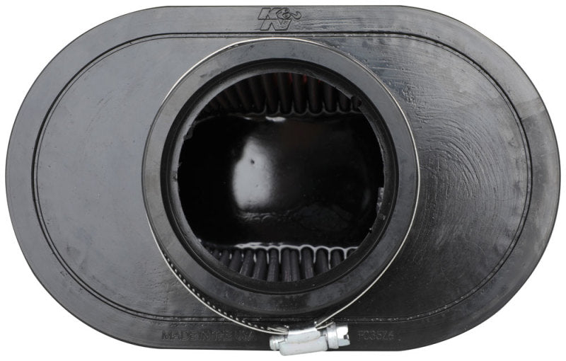 K&N Universal Clamp-On Air Filter 3.5 inch Flange ID x 8.5 x 5.25 inch B OD x 6.25 x 4 inch T OD x 5.5 inch Height