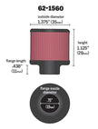 K&N Engineering 62-1560 Clamp-On Crankcase Vent Filter with Black Rubber Top and Base