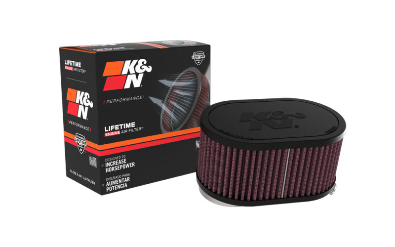 K&N Engineering 2-1/8 inch Dual Flanged Universal Clamp-On Air Filter – 6-1/4 x 4 inch Outer Diameter