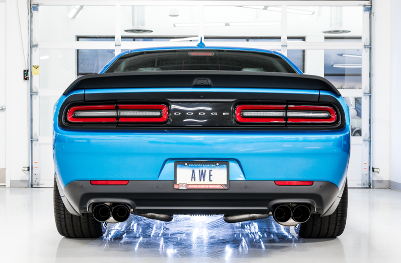 AWE Tuning 2015+ Dodge Challenger Track Edition Exhaust with Quad Diamond Black Tips