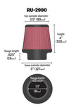 K&N Engineering Universal Rubber Air Filter with 3.5-inch Flange - 4-inch Height, Part Number RU-2990