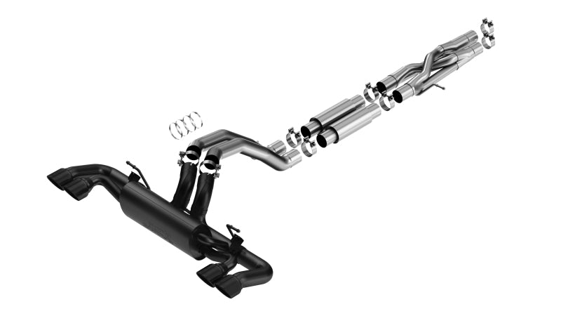 Borla S-Type Cat-Back Exhaust System for 2021-2025 Jeep Wrangler Rubicon 392 and Moab 392 6.4L V8 with Dual-Mode Valves and Black Coated Finish