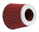 K&N Engineering Universal Air Filter Chrome Round Tapered - 4 Inch Flange ID, 1.125 Inch Flange Length, 5.5 Inch Height
