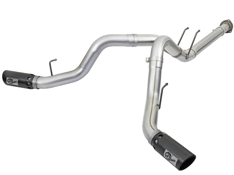 aFe ATLAS 4-inch aluminized steel DPF-back exhaust system with black tips for 2017 Ford F-250 and F-350 Super Duty diesel trucks