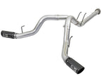 aFe ATLAS 4-inch aluminized steel DPF-back exhaust system with black tips for 2017 Ford F-250 and F-350 Super Duty diesel trucks