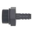 DeatschWerks 10AN ORB Male to 5/16 Inch Male Triple Barb Fitting with O-Ring - Anodized Matte Black