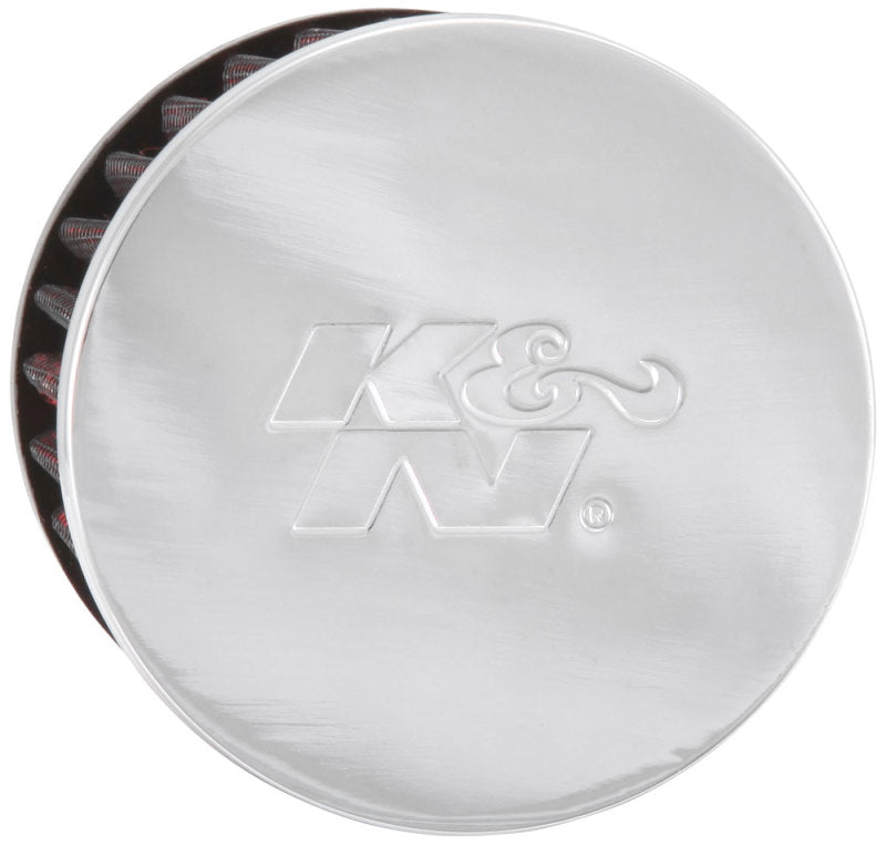 K&N Engineering 62-1480 Chrome Finish Rubber Base Crankcase Vent Filter - 1.75 Inch Flange ID