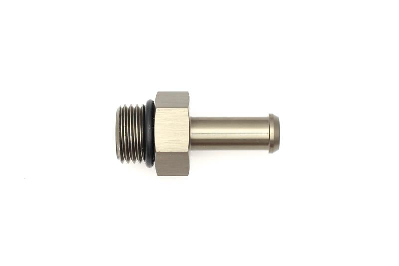 DeatschWerks 6AN ORB Male to 5/16 Inch Barb Fitting with O-Ring - Titanium