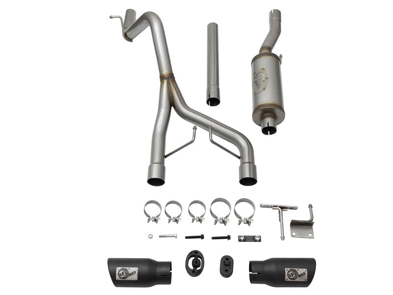 aFe Rebel Series Dual Wide Center Exit Cat-Back Exhaust System for 2007-2017 Jeep Wrangler (V6-3.6L/3.8L)