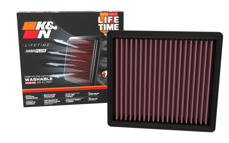 K&N Engineering 33-5100 High-Flow Reusable Air Filter for Ford F-250 and F-350 Super Duty (2020-2021)