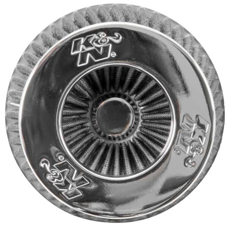 K&N Engineering RG-1001WT Universal Chrome Round Tapered Air Filter – 4-Inch Flange, Reusable and Washable
