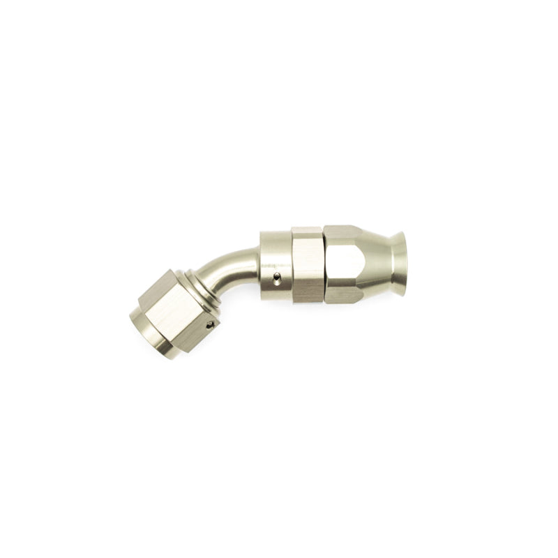 DeatschWerks 6AN Female Swivel 45-Degree Hose End PTFE with Olive Insert - Anodized Titanium