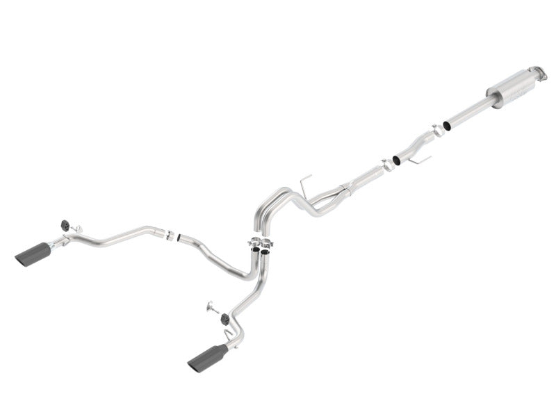 Borla ATAK Cat-Back Exhaust System for 2015-2020 Ford F-150 with 3.5L EcoBoost, Crew and Extended Cab Models, Black Chrome Tips