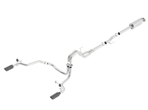 Borla ATAK Cat-Back Exhaust System for 2015-2020 Ford F-150 with 3.5L EcoBoost, Crew and Extended Cab Models, Black Chrome Tips